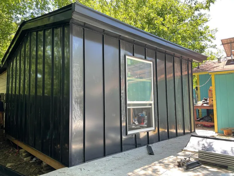 Black standing seam metal wall panels for Metal Roof Installation in Willowbrook